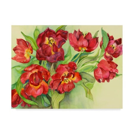 Trademark Fine Art Joanne Porter 'Double Red Tulips' Canvas Art, 35x47 ALI30321-C3547GG